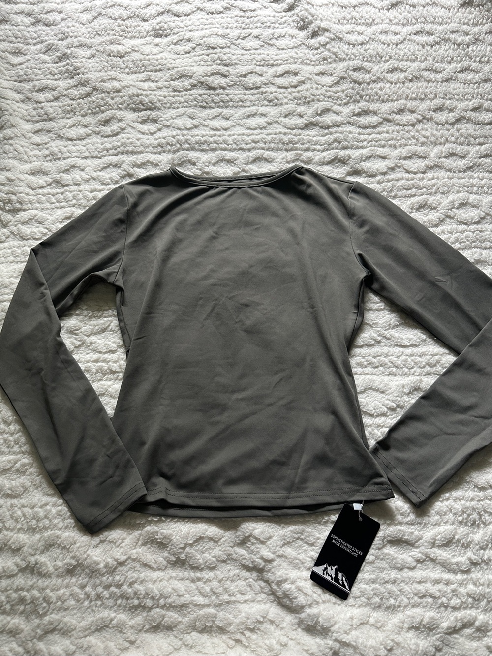 Long Sleeve Women's Outdoor Top in Olive Gray
